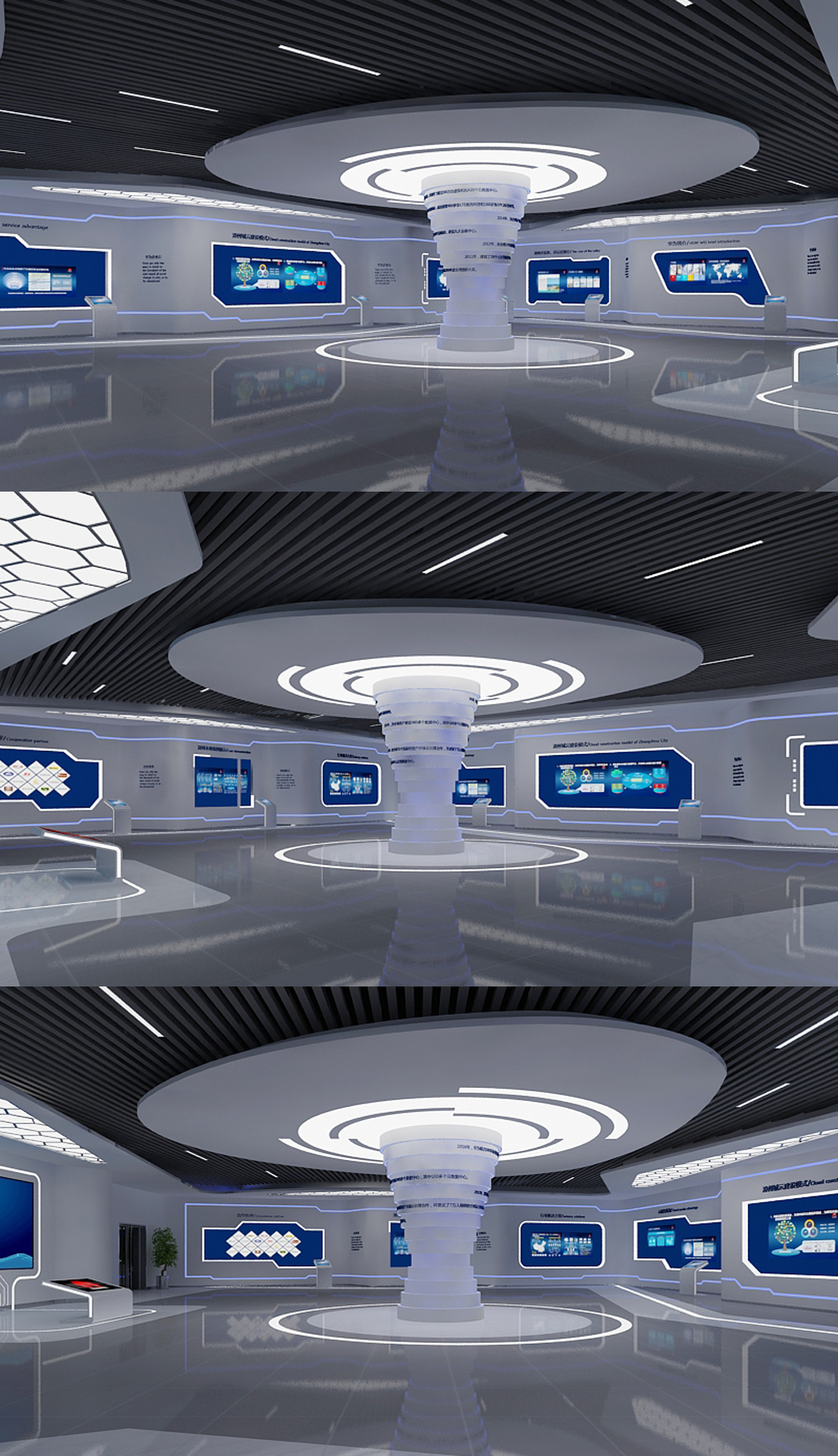 原創(chuàng)時尚現(xiàn)代科技科技展廳3DMAX模型高清效果圖-版權(quán)可商用
